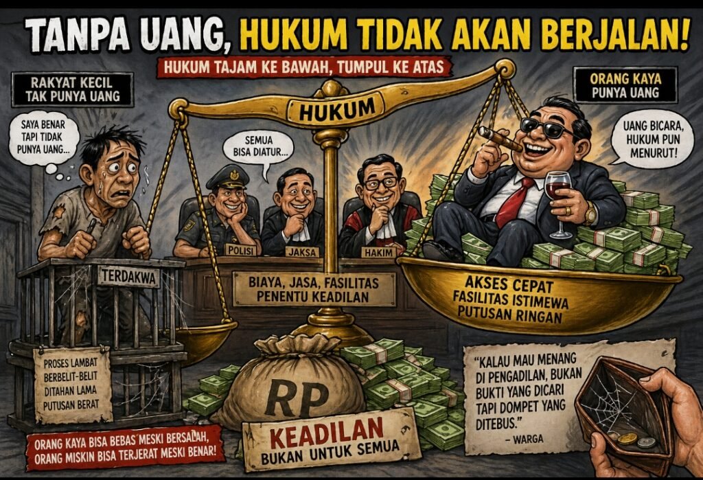 ⚖️ AKSES KEADILAN DI INDONESIA JADI SOROTAN: BENARKAH HUKUM DIPENGARUHI FAKTOR EKONOMI?