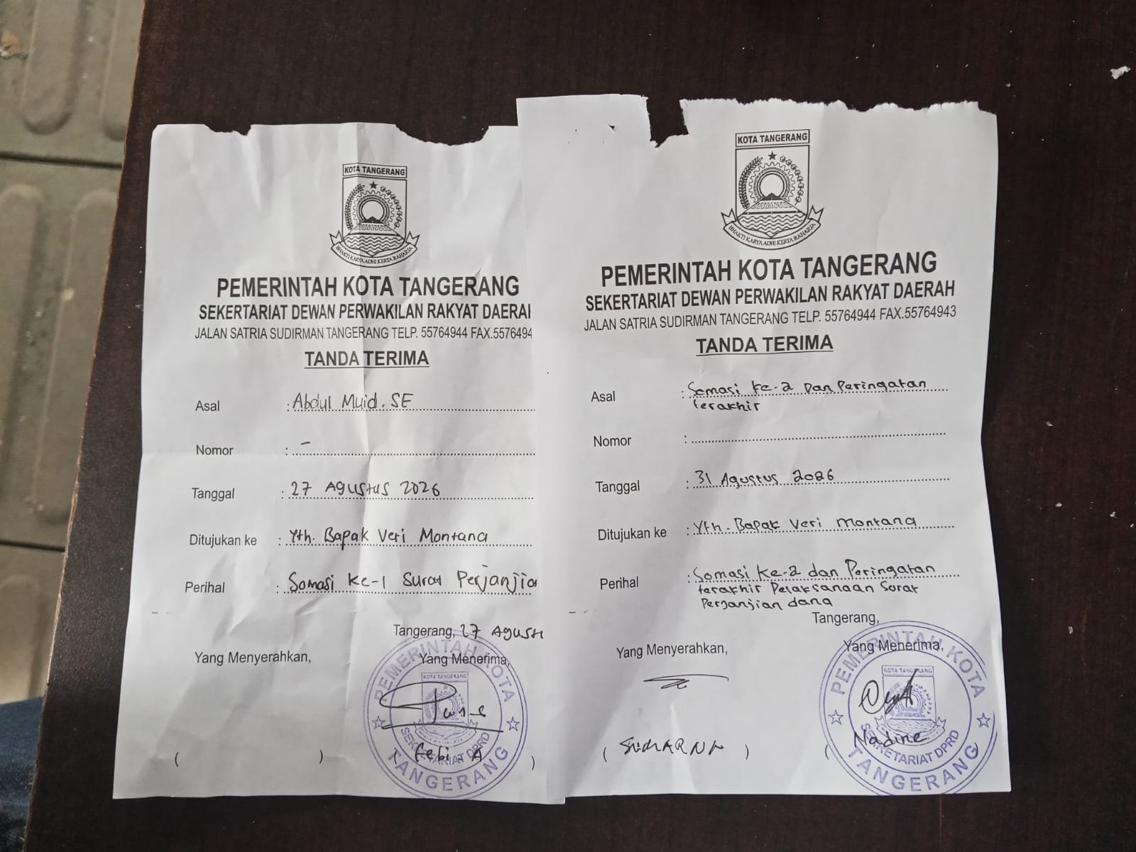 Utang Rp120 Juta Macet, Oknum Anggota DPRD Kota Tangerang dari PDI Perjuangan Disomasi Kedua