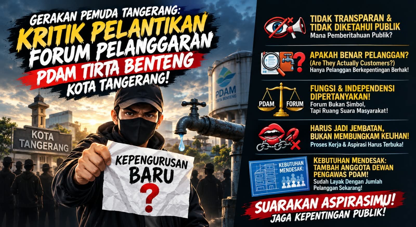 Gerakan Pemuda Tangerang Soroti Pelantikan Forum Pelanggan Tirta Benteng*